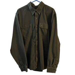 Cutter & Buck Men's Flannel Long Sleeve Button Down Shirt Olive Green XL